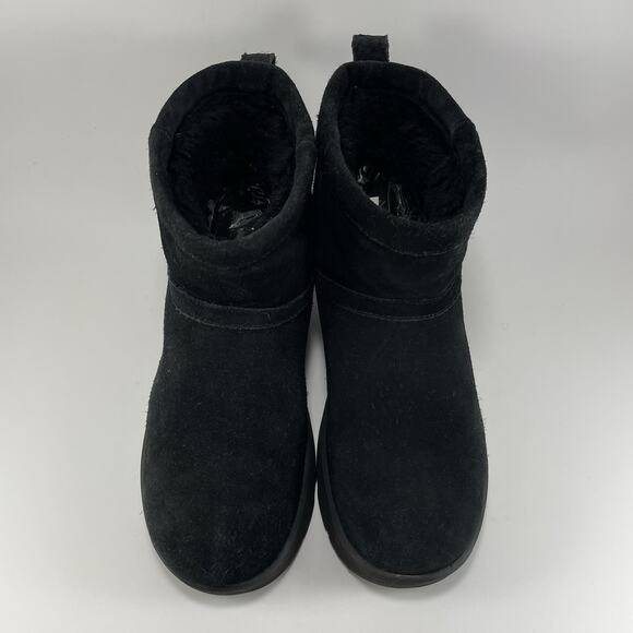 UGG Classic Mini WP Booties Womens Size 8/39 Black Suede Boots Vibram Soles - Picture 10 of 11